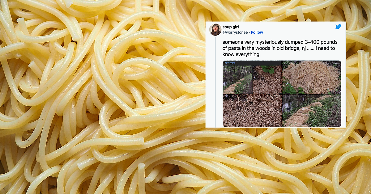 Unusual discovery Who left hundreds of pounds of cooked pasta in the